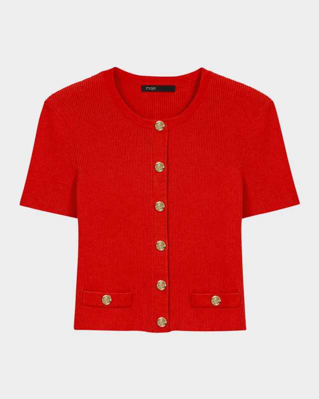 Cropped Short-Sleeve Cardigan